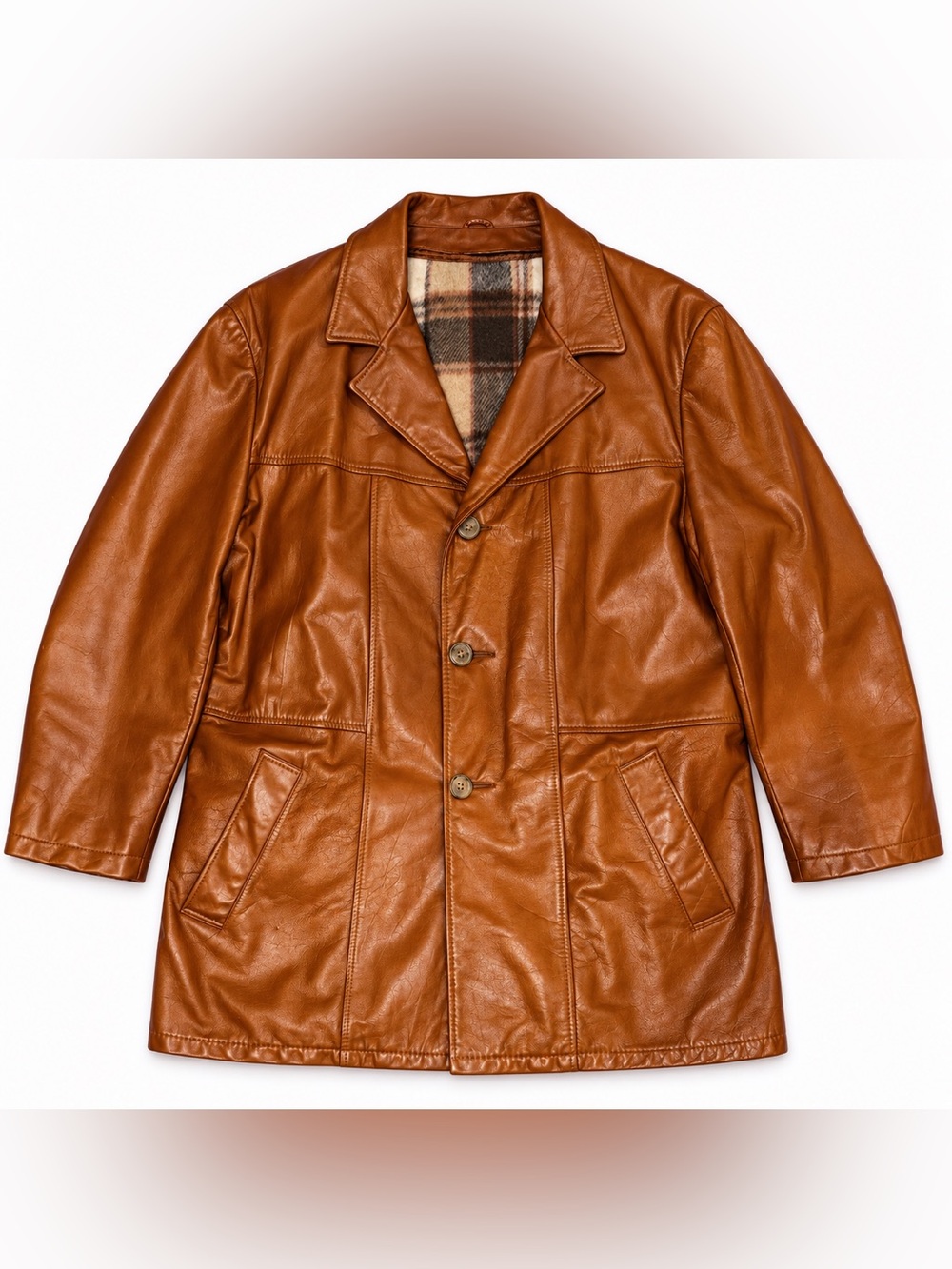 Vintage London Fog Outerwear of Distinction Leather Car Coat Made in USA